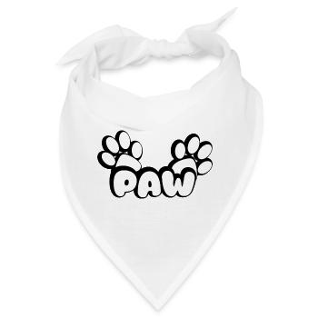 Paw Katzenpfoten Design mit zwei Pfötchen - Bandana - Weiß - Vorne
