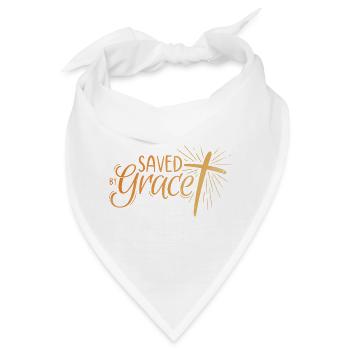 Saved by Grace Lettering - Bandana - Weiß - Vorne