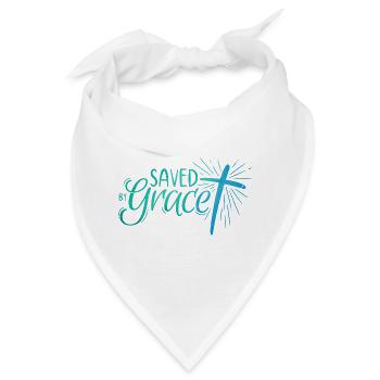 Saved by Grace Lettering - Bandana - Weiß - Vorne