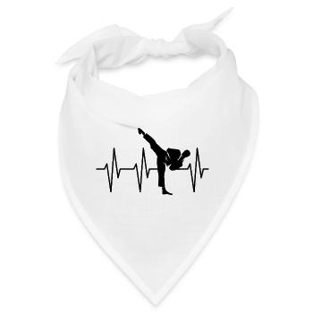 Puls Kick Kampfsport Karate Symbol Kickboxen icon - Bandana - Weiß - Vorne