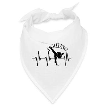 Puls Kick Kampfsport fighter Karate Symbol Dojo - Bandana - Weiß - Vorne