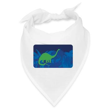 Urwald Dinos Langhals - blau - Bandana - Weiß - Vorne