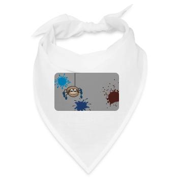 Farbklecks Monster Spinne grau - Bandana - Weiß - Vorne