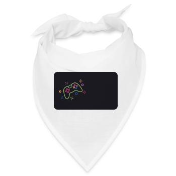Bunter Spielecontroller auf schwarzem Hintergrund - Bandana - Weiß - Vorne