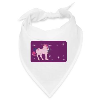 Fantasy Einhorn mit Sternchen - lila  - Bandana - Weiß - Vorne