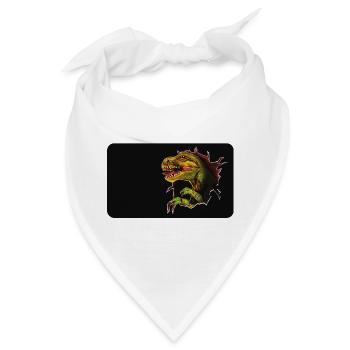 T-Rex Ausbruch durch Loch - Bandana - Weiß - Vorne