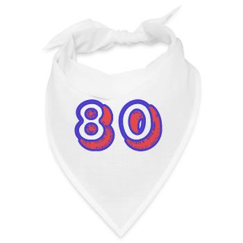 80. 80 JAHRE. 80-JÄHRIGES JUBILÄUM. 80. GEBURTSTAG. - Bandana - Weiß - Vorne