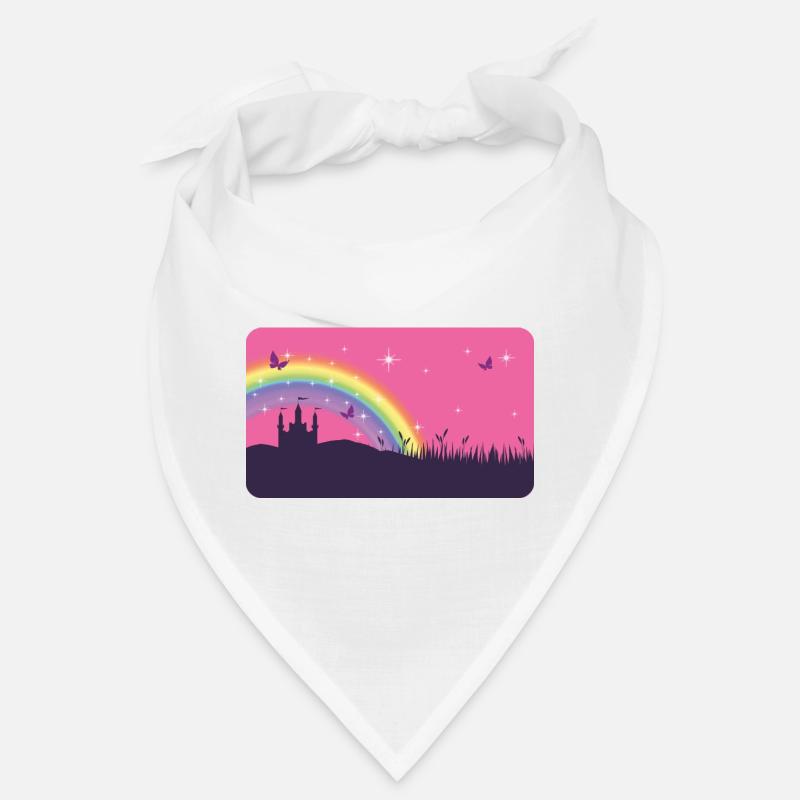 Château de conte de fées avec arc-en-ciel et étoiles Bandana