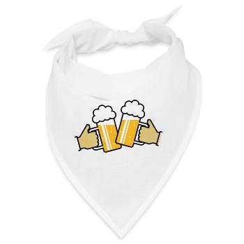 Maßkrüge Stoßen An Mit Hand! (Bier / Bierkrüge 3C) - Bandana - Weiß - Vorne
