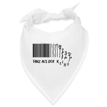 "Tanz aus der Reihe" Strichmännchen Strichcode - Bandana - Weiß - Vorne