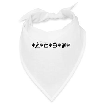 Weihnachtliche Symbole Linie - Bandana - Weiß - Vorne