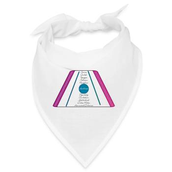 Hackbrett lila pink petrol gruen - Bandana - Weiß - Vorne