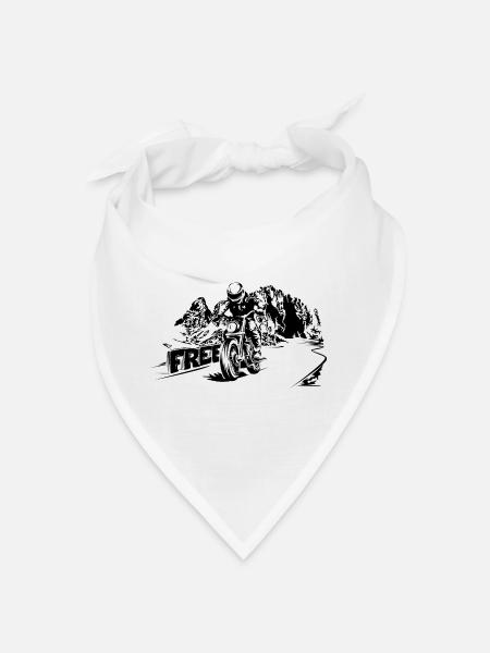 Motorrad frei Berge Dolomiten Biker Symbol Logo - Bandana - Weiß
