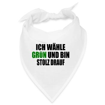 ich wähle grün und bin stolz darauf - Bandana - Weiß - Vorne