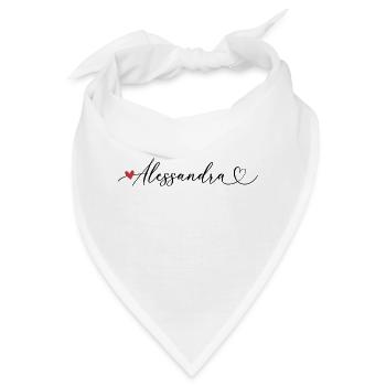 Alessandra Name Vorname Kalligrafieherz - Bandana - Weiß - Vorne