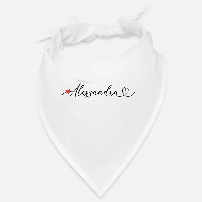 Alessandra Last name First name Calligraphy heart Bandana