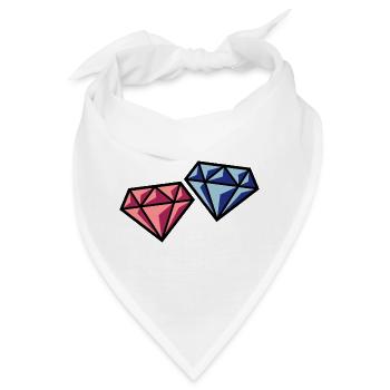Diamantenpaar (Brautpaar Hochzeit Symbol / POS) - Bandana - Weiß - Vorne