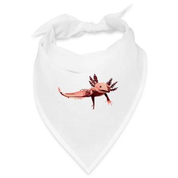 Geometrischer Axolotl mit niedrigem Poly in Rosa - Bandana - Weiß - Vorne