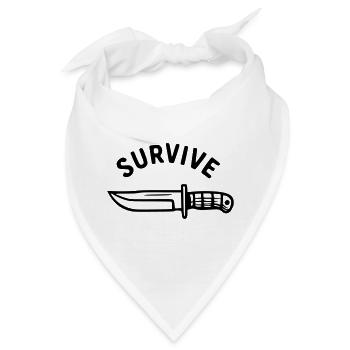 Überleben - Messer - Bandana - Weiß - Vorne