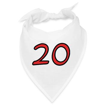 20. 20. JAHRESTAG. 20-JÄHRIGES JUBILÄUM. 20 JAHRE. - Bandana - Weiß - Vorne