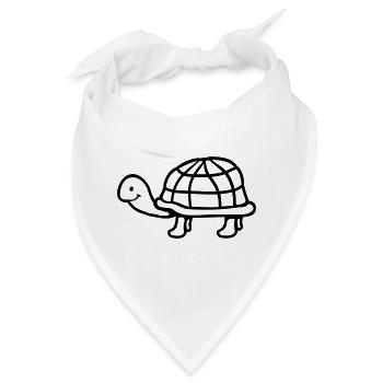 Schildkröte langer Hals lächelt glücklich lustig - Bandana - Weiß - Vorne