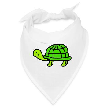 Schildkröte langer Hals lächelt glücklich lustig - Bandana - Weiß - Vorne