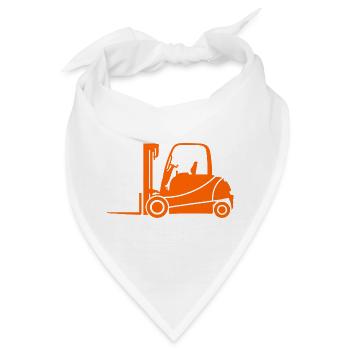 Gabelstapler Silhouette: Transport & Staplerfahrer - Bandana - Weiß - Vorne