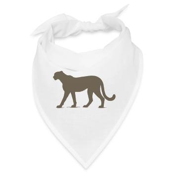 Löwen-Silhouette im Erdtönen - Bandana - Weiß - Vorne