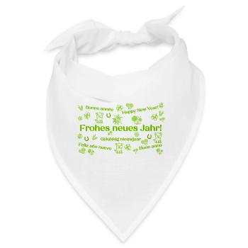 Frohes neues Jahr nachhaltig feiern Glückssymbole - Bandana - Weiß - Vorne