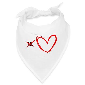 Ich bin kein Alpha Design mit rotem Herz - Bandana - Weiß - Vorne