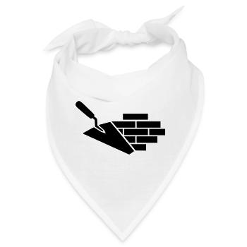 Maurer Logo mit Kelle & Ziegel - Bandana - Weiß - Vorne