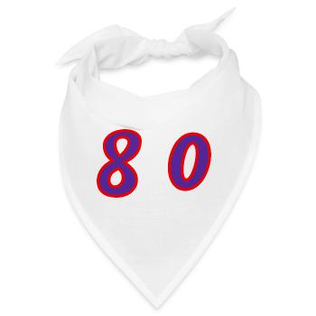 80. 80 JAHRE. 80. JUBILÄUM. 80-JAHRES-JUBILÄUM. - Bandana - Weiß - Vorne