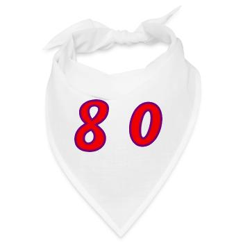 80. 80 JAHRE. 80. JUBILÄUM. 80-JAHRES-JUBILÄUM. - Bandana - Weiß - Vorne