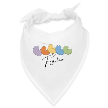 Pompeblêd Rainbow – friesisch gefärbte Pompeblêdjes - Bandana - Weiß - Vorne