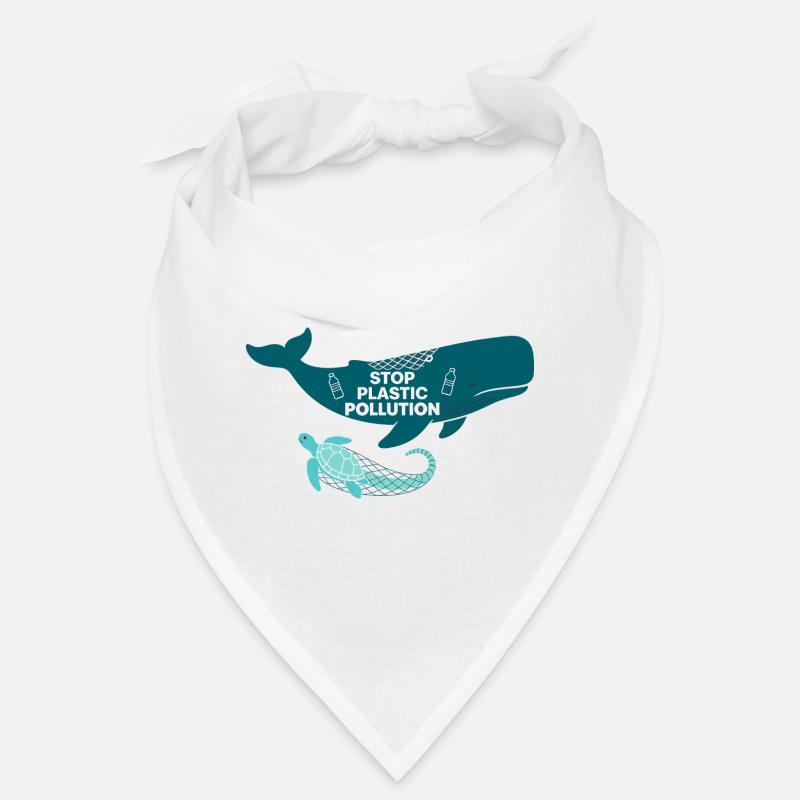Stop Plastic Pollution, whale and turtle Bandana