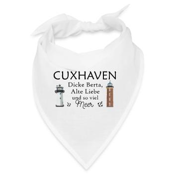 Cuxhaven, handgezeichnete Leuchttürme, Alte Liebe - Bandana - Weiß - Vorne