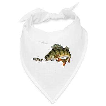 Barsch jagt Fisch - Bandana - Weiß - Vorne