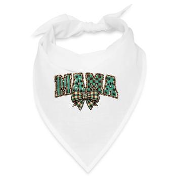 Mama Schleife Tuerkis Muster Vintage Design - Bandana - Weiß - Vorne