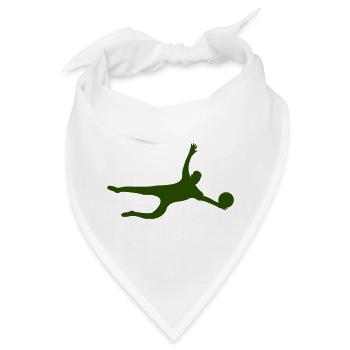 Dynamische Sportsilhouette Torwart - Bandana - Weiß - Vorne