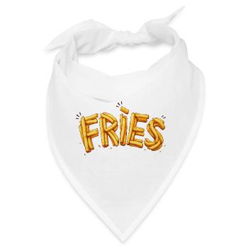Fries Pommes Typografie Design   - Bandana - Weiß - Vorne