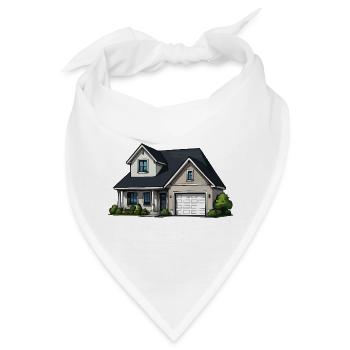 Ländliches Haus Illustration - Bandana - Weiß - Vorne