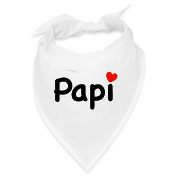 Papi Vatertag Papa Geschnekidee - Bandana - Weiß - Vorne