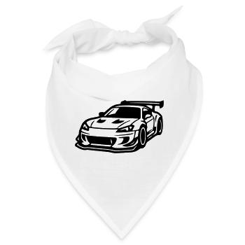Auto Sportwagen Autorennen - Bandana - Weiß - Vorne