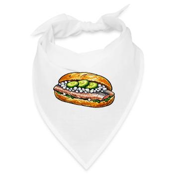 Fisch Brötchen - Bandana - Weiß - Vorne