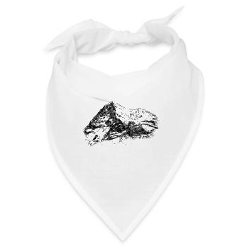 Eiger Nordwand Silhouette | Schweizer Alpen Gipfel - Bandana - Weiß - Vorne