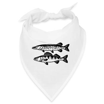 Hecht Zander Raubfisch Angeln Fischen - Bandana - Weiß - Vorne