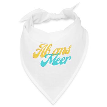 Ab ans Meer – Sommerlicher Retro-Schriftzug - Bandana - Weiß - Vorne