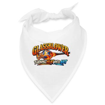 Glasbläser verwandelt Hitze in Kunst – Glaskünstler D - Bandana - Weiß - Vorne