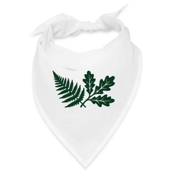 Farn Eichenlaub Wald Silhouette - Bandana - Weiß - Vorne