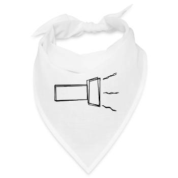 Taschenlampe handgezeichnet - Bandana - Weiß - Vorne